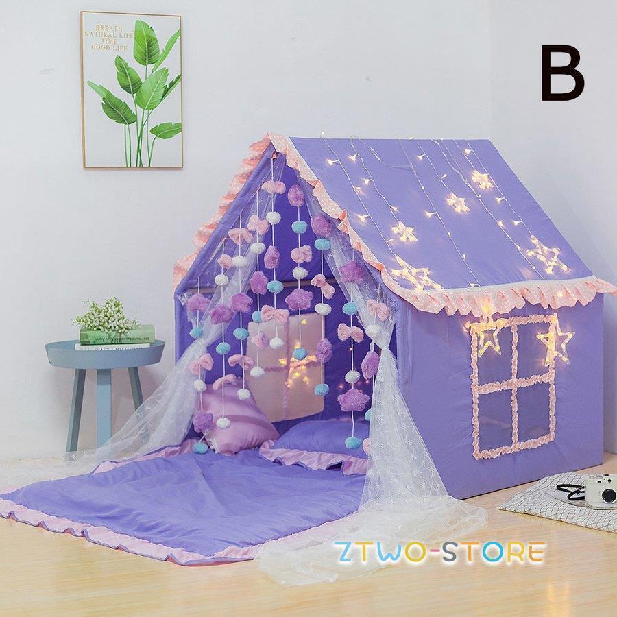 キッズテント 紫 ティピー テント 木製 キッズ おしゃれ 折りたたみ シンプル 室内 コットンキャンパス 女の子 男の子 おもちゃテント 知育玩具 秘密基地_1
