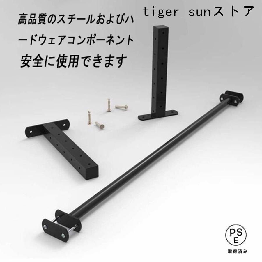 黒のプルアップバー壁に取り付けられた鋼製懸垂バー、天井、ホーム 