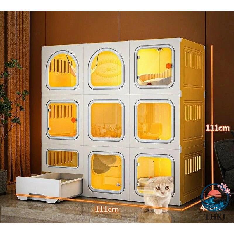 猫 キャットケージ ケージ ゲージ 猫ケージ キャットタワー スタジアム 猫トイレ付 脱走防止 頑丈 組立簡単 留守番 保護 脱走防止 多頭飼い 檻ねこ ネコケージ_1