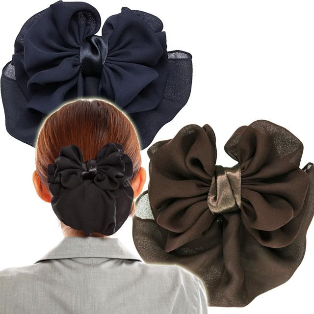 リボン バレッタ シニヨン ネット カバー付 もこもこリボン シンプルなのでお仕事にも普段にも受験 就活にも 送料無料 ヘアアクセサリー 美人髪koeido ヘアアクセサリー 通販 Yahoo ショッピング