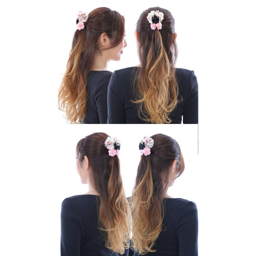 バンスクリップ M ボタニカルのツインフラワー ヘアアクセサリー