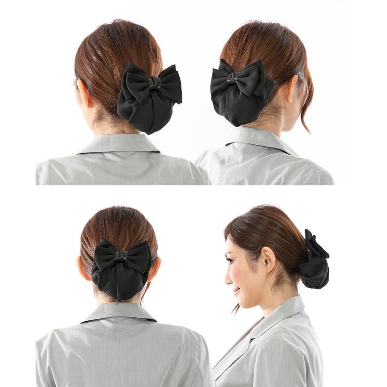 コンプレックスビズ　リボン　バレッタ　シニヨン　ヘアネット付き（取り外し可能） コンプレックスビズリボンバレッタシニヨンヘアネット付き