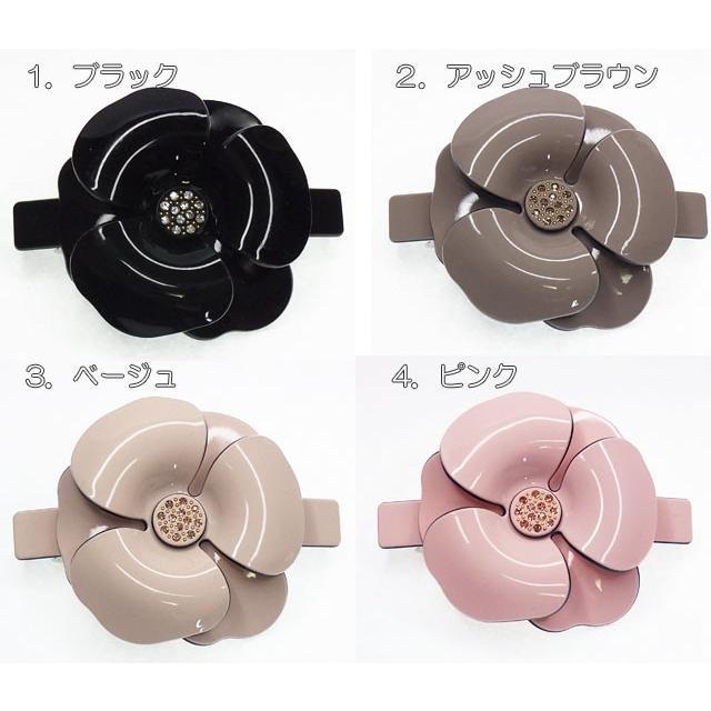 バレッタ ベーシック ちょっと大きめ カメリア ハイブランド エナメル