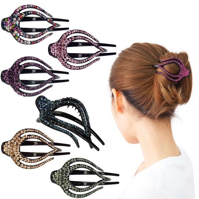 サイドバンス クリップ 横型 大粒のストーンが美しい ふっくらツバメ型 ヘアアクセサリー 美人髪koeido ヘアアクセサリー 通販 Yahoo ショッピング