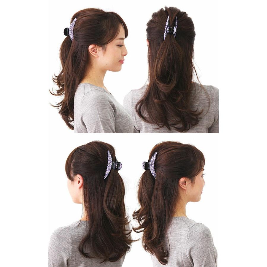 バンスクリップ Ｌサイズ スリムなラインに 大きめのストーン ヘアアクセサリー｜bijinkoeido｜02