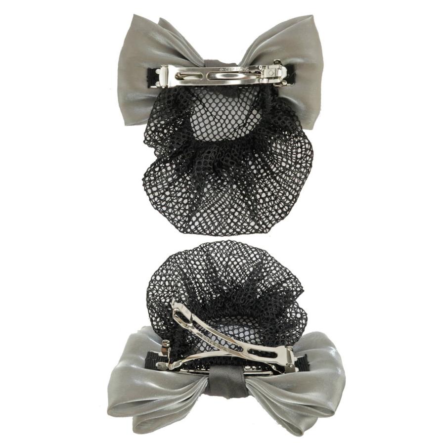 リボンバレッタ シニヨン ネット付き お団子 コンサバ ヘア