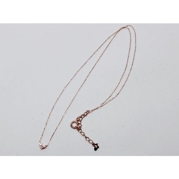 サマンサティアラ K10 ハート ダイヤ プチ ネックレス 0.05ct