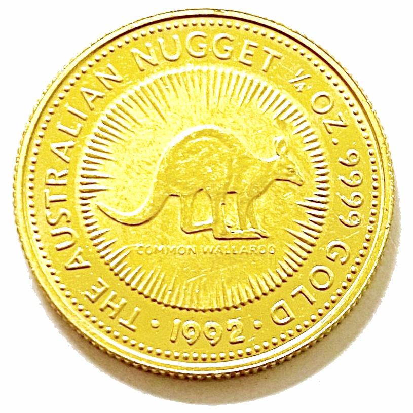 純金 カンガルー金貨 1/4オンス 7.77g 流通品 1992年 K24 24金 純金 カンガルー金貨 1/4オンス 7.77g 流通品 1992年 K24 24金