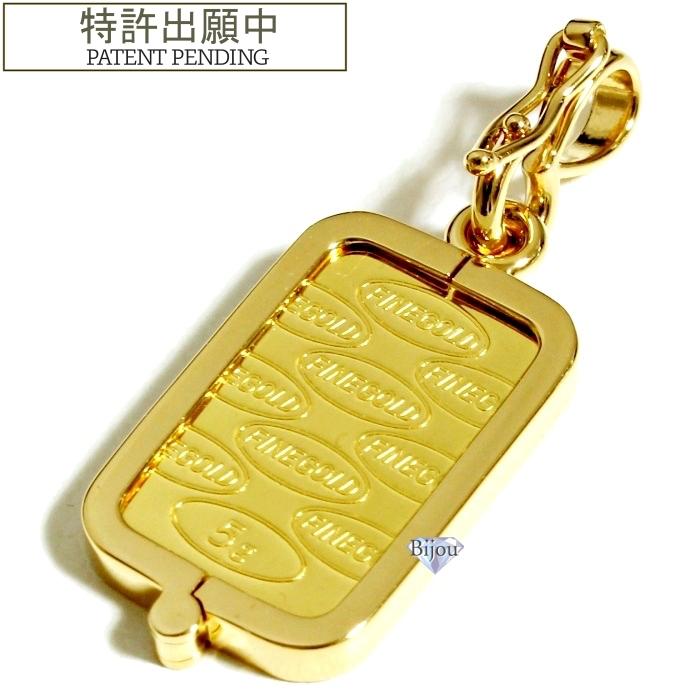 純金　K24ゴールド　インゴット　5ｇペンダントトップ総重量5.6ｇ　自由の女神 純金 K24ゴールド インゴット 5gペンダントトップ総重量5.6g