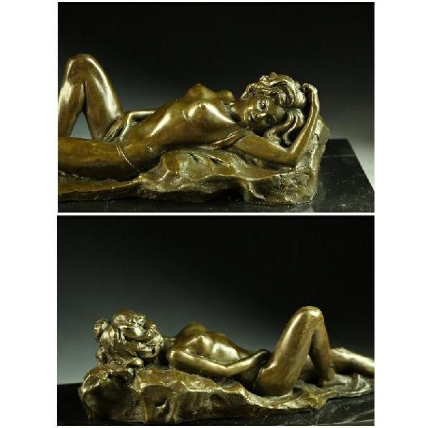送料無料人気ブロンズ像セクシーな裸少女名品 インテリア家具 置物