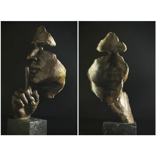 送料無料大型ブロンズ像 仮面 ダリ 名品 52cm インテリア家具 置物