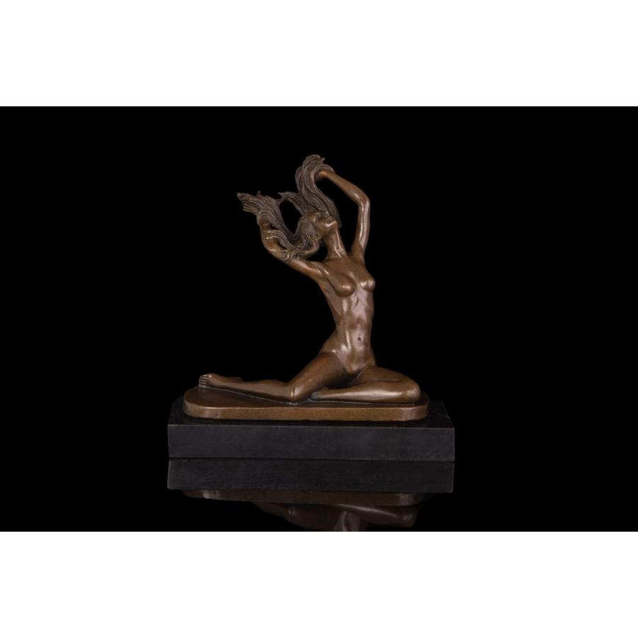 ブロンズ像　座ってる裸婦人インテリア　彫刻　銅像 ds075-02.jpg