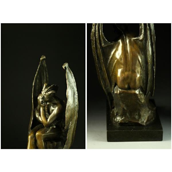 送料無料超人気ブロンズ像 思慮に耽るサタン MILO 34CM 名品