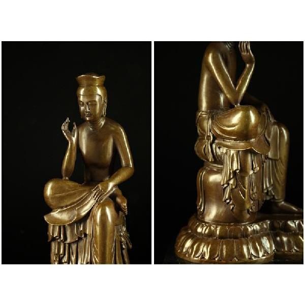 送料無料ブロンズ仏教美術弥 勒菩薩半跏思惟像 広隆寺の宝冠弥勒 仏像