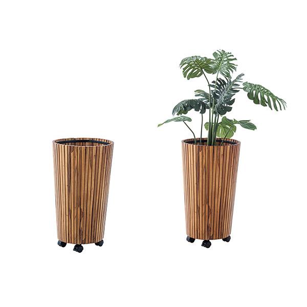 キャスター付き プランターカバー L トールサイズ 木製 おしゃれ 天然