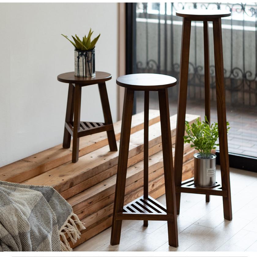 3つの高さで植物に立体感 天然木 プランターベース Sサイズ 木製