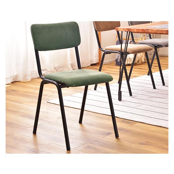 コーデュロイ × アイアン シンプル ダイニングチェア リビングチェア