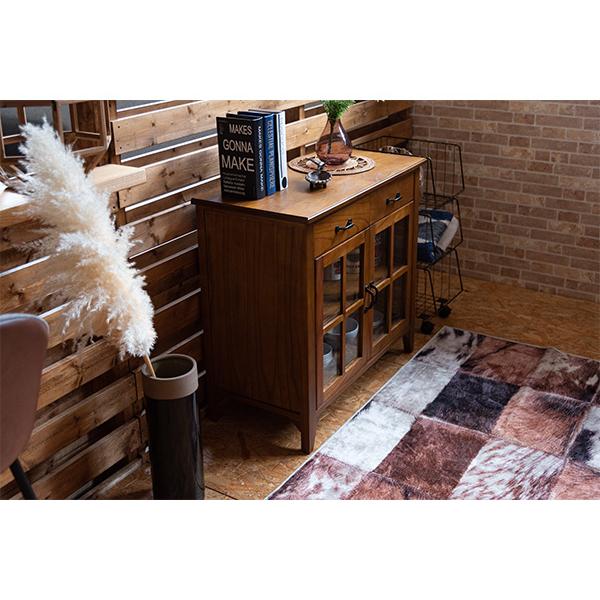 完成品 高級天然木使用 ミニキャビネット 幅80 引き出し付き ミニ食器