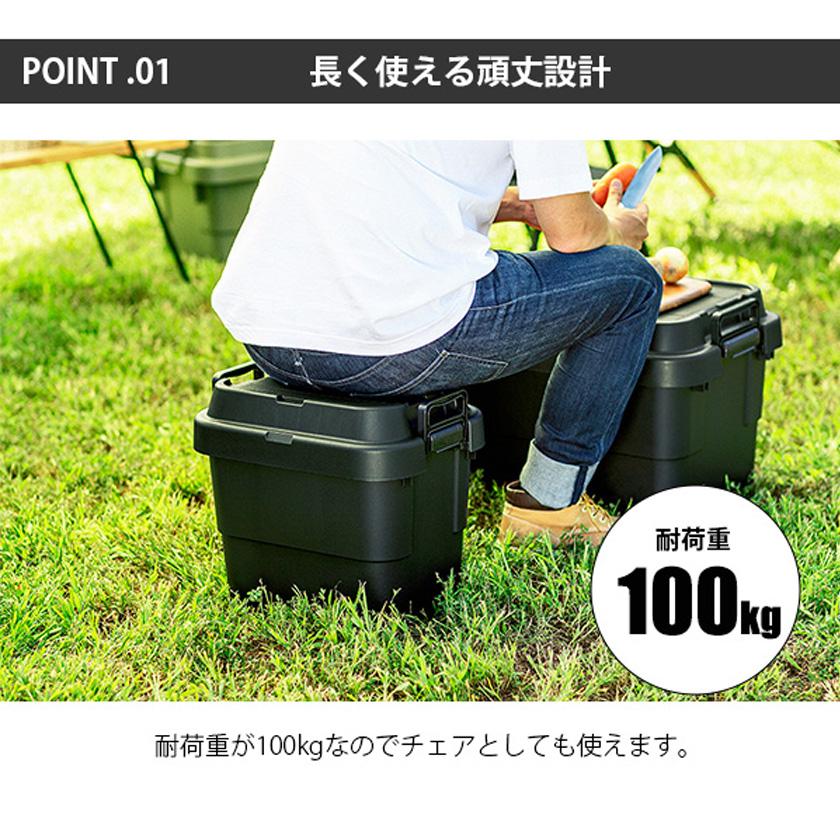 スタッキング コンテナボックス 20L 蓋付き トランクカーゴ 頑丈 屋外 アウトドア用品 収納ケース 積み重ね n｜bikagu｜04