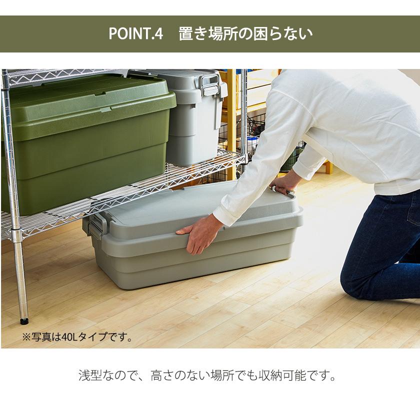 スタッキング コンテナボックス 30L LOW TYPE 蓋付き 収納ボックス