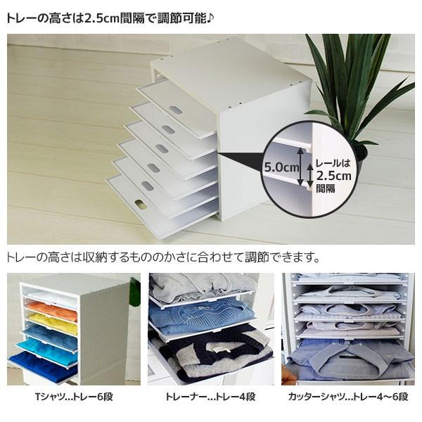 衣服の整理に 衣装ケース キューブボックスα 浅型トレー6 引き出し