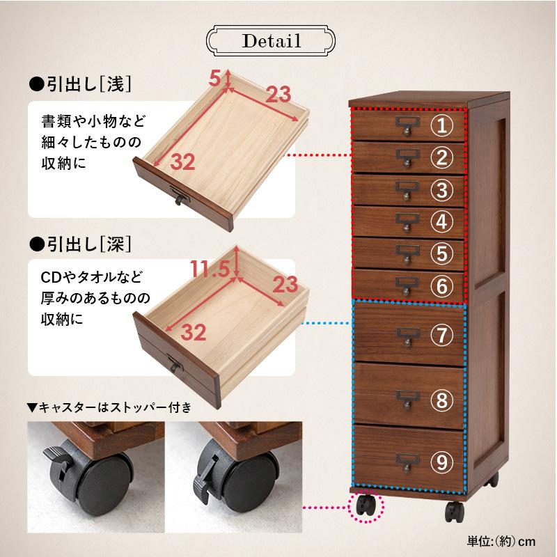 A4クリアファイルが入る 木製 多段チェスト 書類チェスト 9段 A4クリアファイルが入る 木製 多段チェスト 書類チェスト 9段