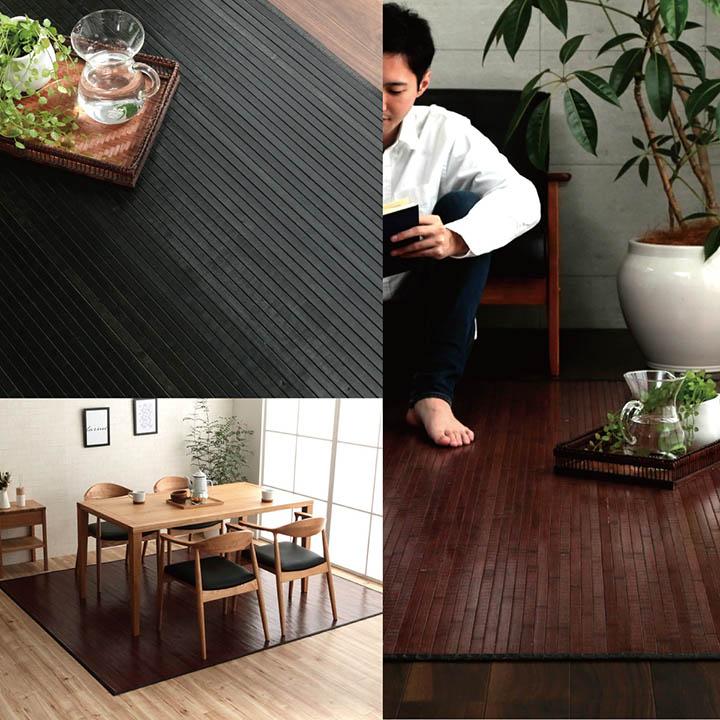 自然の涼しさ バンブーラグ 140×200 夏用ラグマット おしゃれ ひんやり