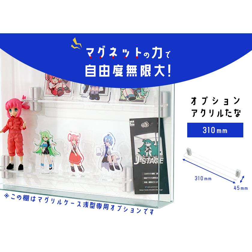 カード類のディスプレイに 浅型タイプ MAGRYL マグネット式 アクリル棚