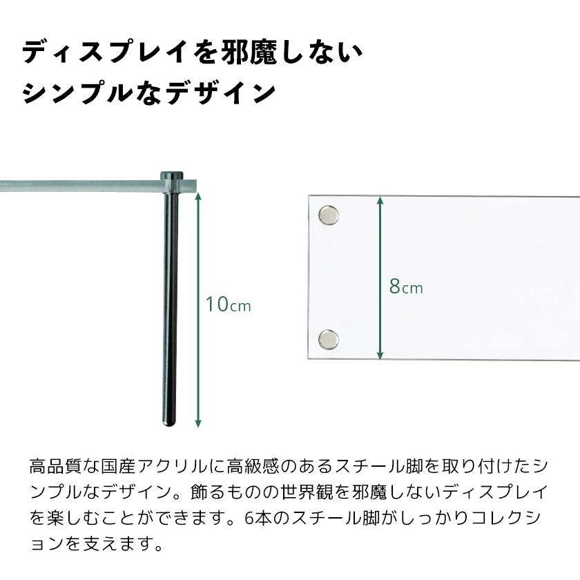 キューブボックスα ワイド用ひな壇 奥行8cm 高さ10cm アクリル