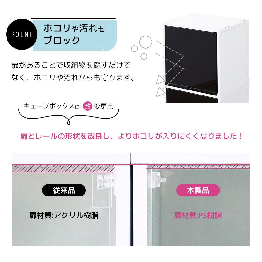 カラフル12色 鏡面 扉付き キューブボックスα （棚なしタイプ） 卓上 木製 収納棚 カラーボックス 正方形 幅30ｃｍ 収納 ボックス A4 ケース｜bikagu｜06