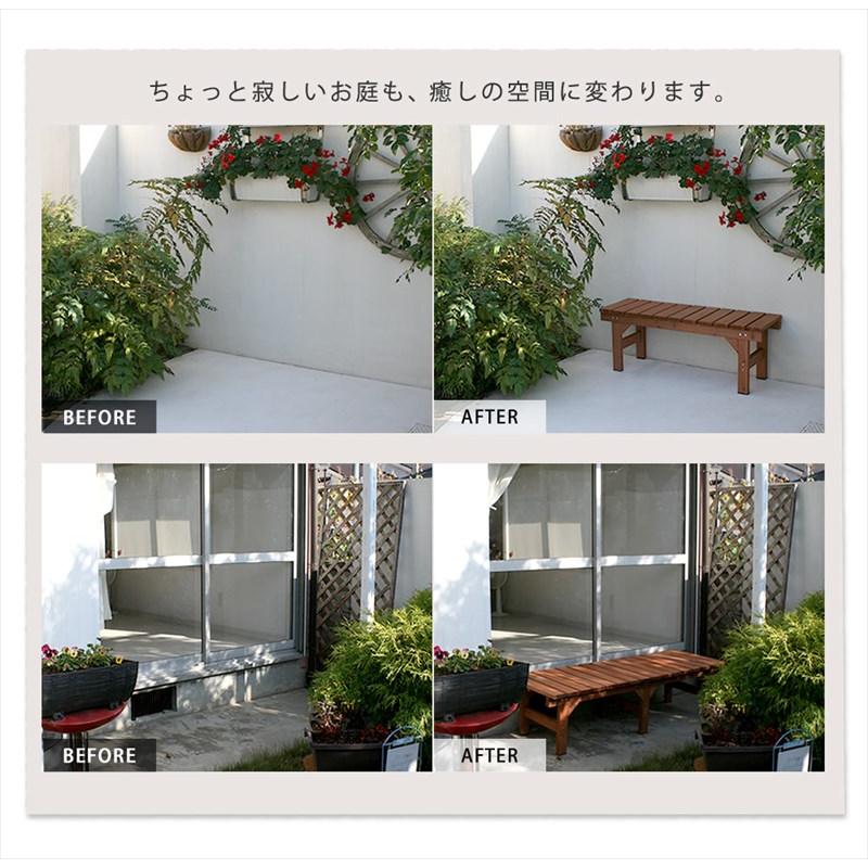 ウッドデッキ風 天然木 縁台 87×55 木製ベンチ コンパクト 縁側 DIY おしゃれ 小さい ユニット 屋外ベンチ ruk｜bikagu｜04