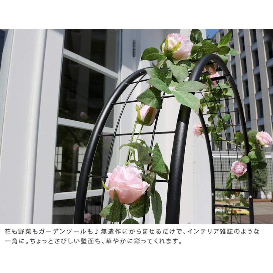 可愛いアーチ付き フラワーラック 3段 屋外 アイアン プランタースタンド おしゃれ 北欧 ブラック 黒 プランター台 ハイタイプ 植木鉢スタンド p2の画像