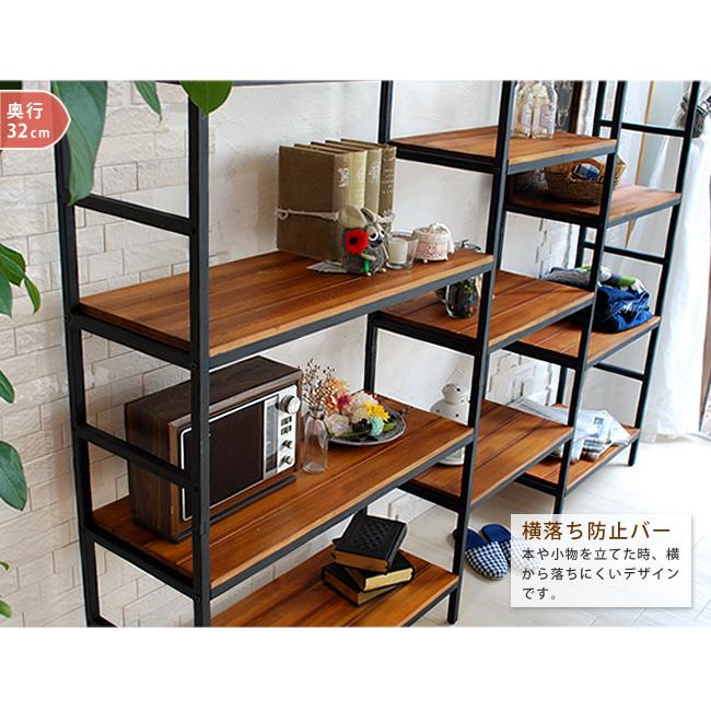 天然木×アイアン 木製棚 4段 オープンシェルフ オープンラック 天然木×アイアン 木製棚 4段 オープンシェルフ オープンラック