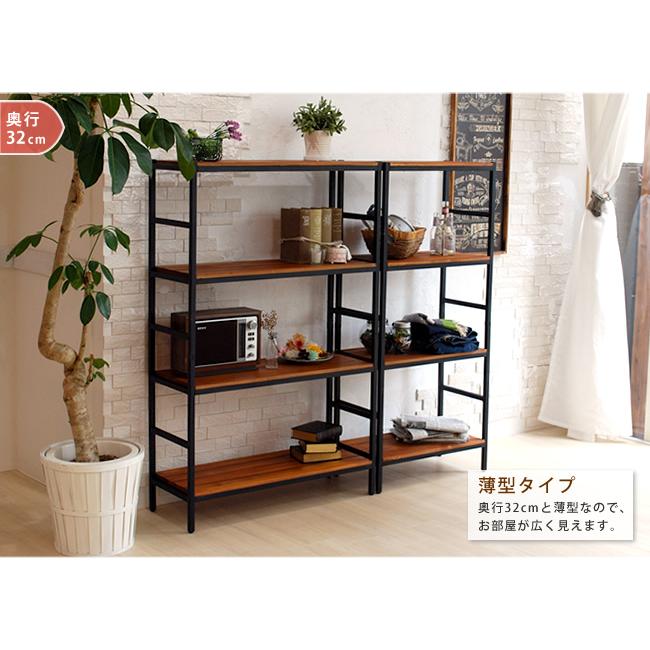 天然木×アイアン 木製棚 4段 オープンシェルフ オープンラック 天然木×アイアン 木製棚 4段 オープンシェルフ オープンラック