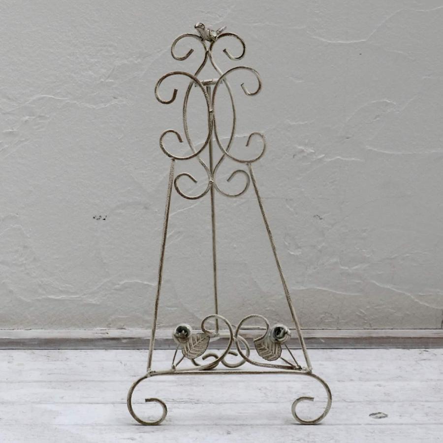 イーゼル　アイアン アンティーク調 アイアン イーゼル スタンド シャビ― ホワイト