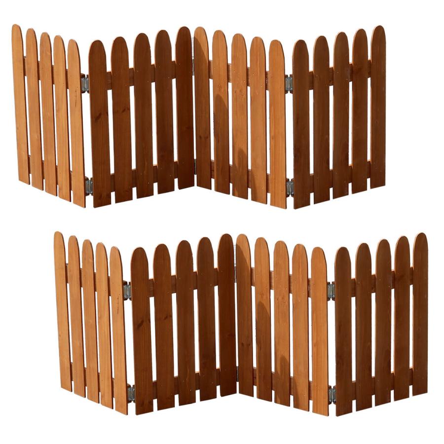 置くだけ 木製 ミニフェンス 2枚組 折りたたみ 自立 インテリア ウッド
