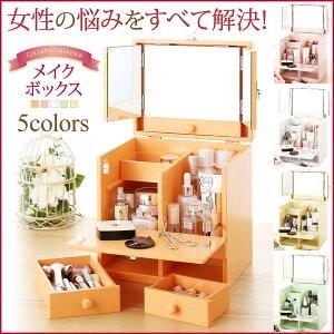 鏡付き メイクボックス 三面鏡 木製 コスメボックス バニティ ピンク 完成品 コスメケース 上品 かわいい コンパクト 化粧品 収納 軽量 F Tu Houseboat 通販 Yahoo ショッピング