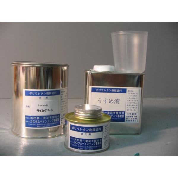 カワサキ純正色塗料 ライムグリーン500gセット Χ : バイクペイント.COM