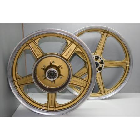 【中古】ホイールセット　バイク　当時もの　旧車　ハヤシタイプ 当時物！Z系ハヤシキャストホイール 純正色ホイール塗料セット