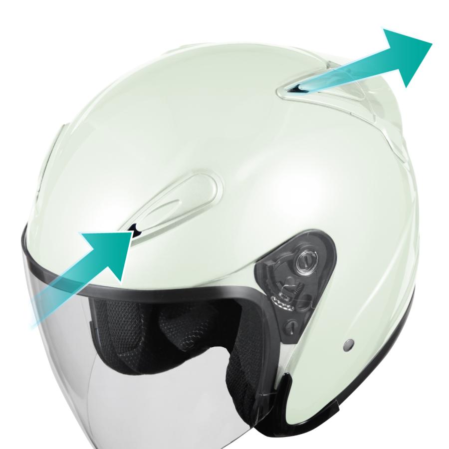 バイクヘルメット エアロフォルム　ジェットヘルメット　ホワイト　Mサイズ　  バイクパーツセンター｜bike-parts-center｜07