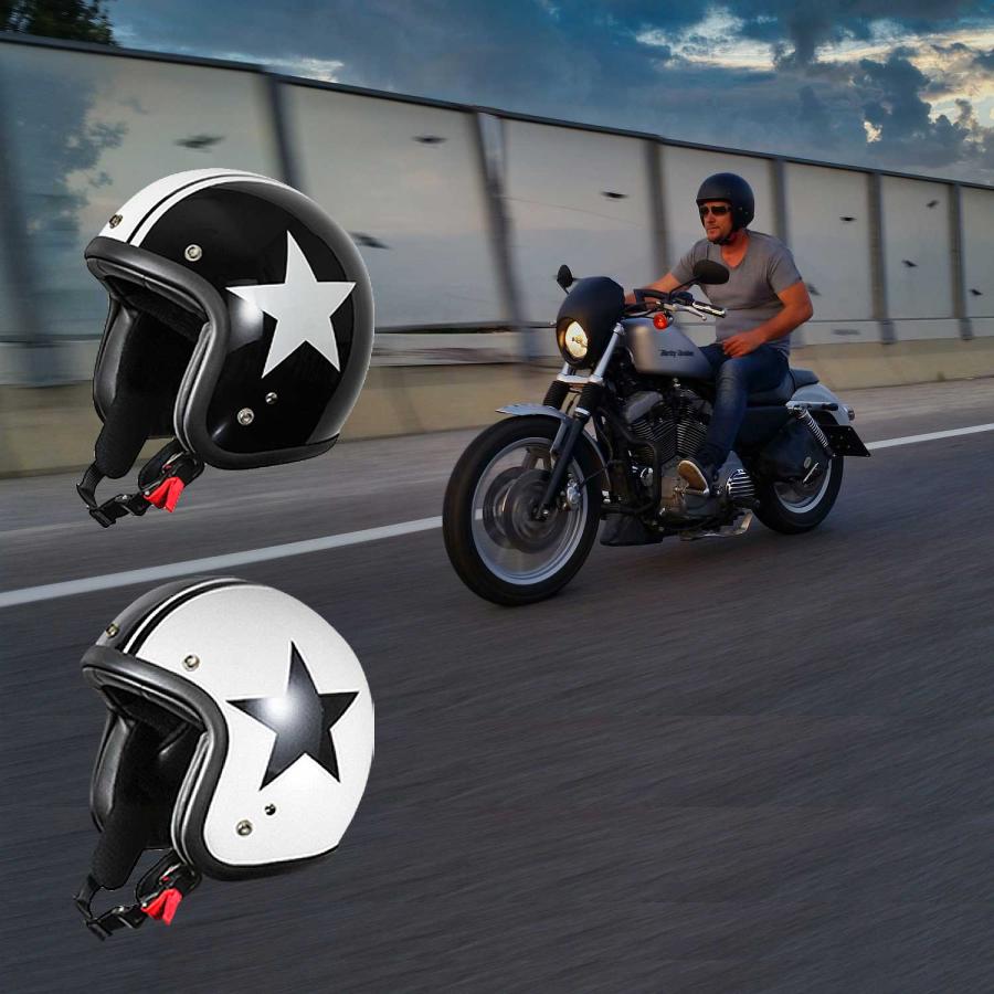 バイクヘルメット スモールジェット タイプA アイボリー/ブラック A-611C フリーサイズ(57~60cm未満)｜bike-parts-center｜08