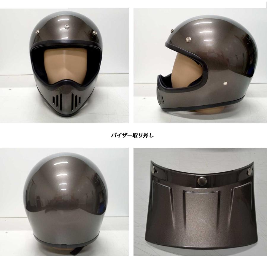 バイクヘルメット Lサイズ ガンメタリック ビンテージ フル バイクヘルメット Lサイズ ガンメタリック ビンテージ フル