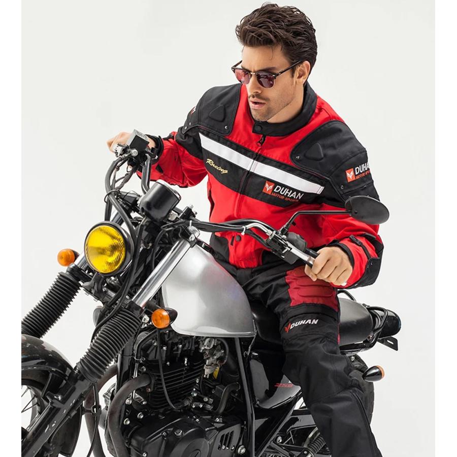 DUHAN モーターサイクル ジャケット パンツセット レッド L DUHAN モーターサイクル ジャケット パンツセット レッド L