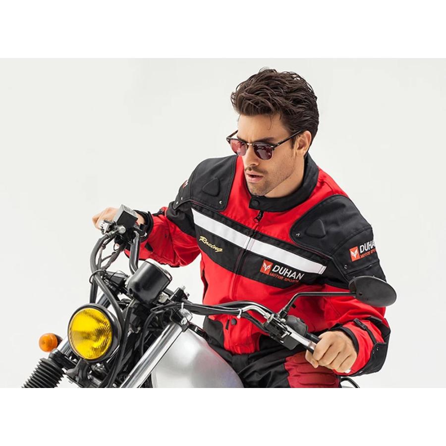 バイク ジャケット DUHAN モーターサイクル レッド 赤 XL 3 バイク ジャケット DUHAN モーターサイクル レッド 赤 XL 3
