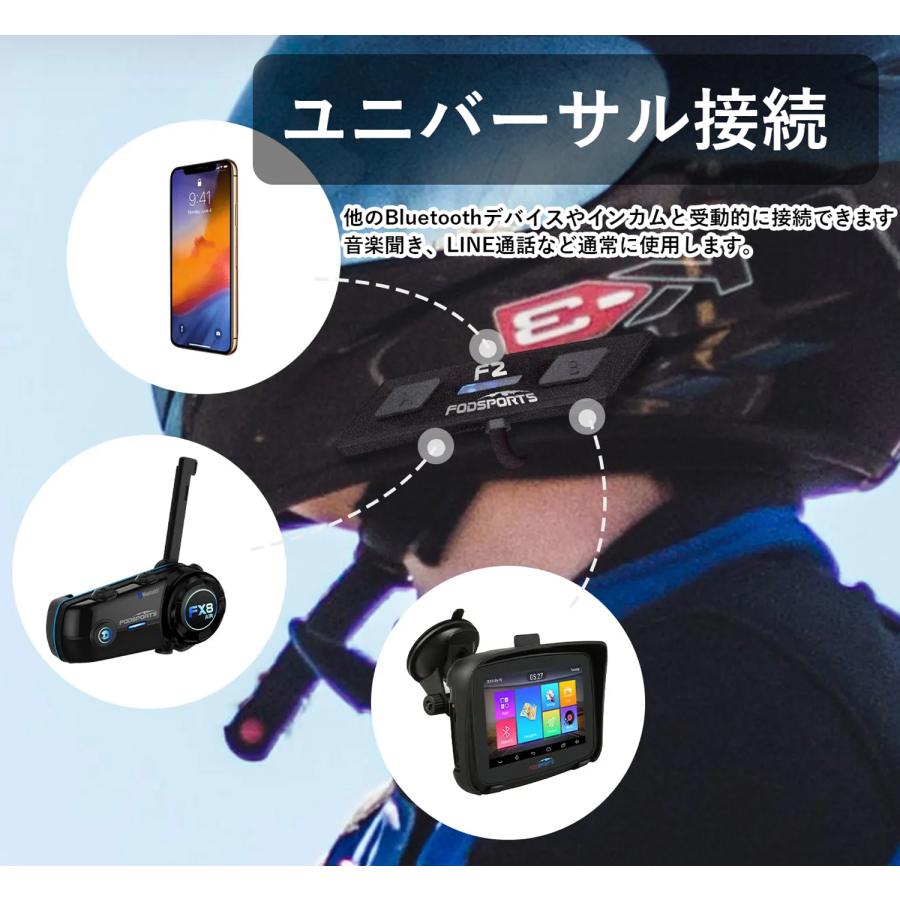FODSPORTS バイク インカム F2 2人同時通話 HIFI音質 薄型 連続 FODSPORTS バイク インカム F2 2人同時通話 HIFI音質 薄型 連続