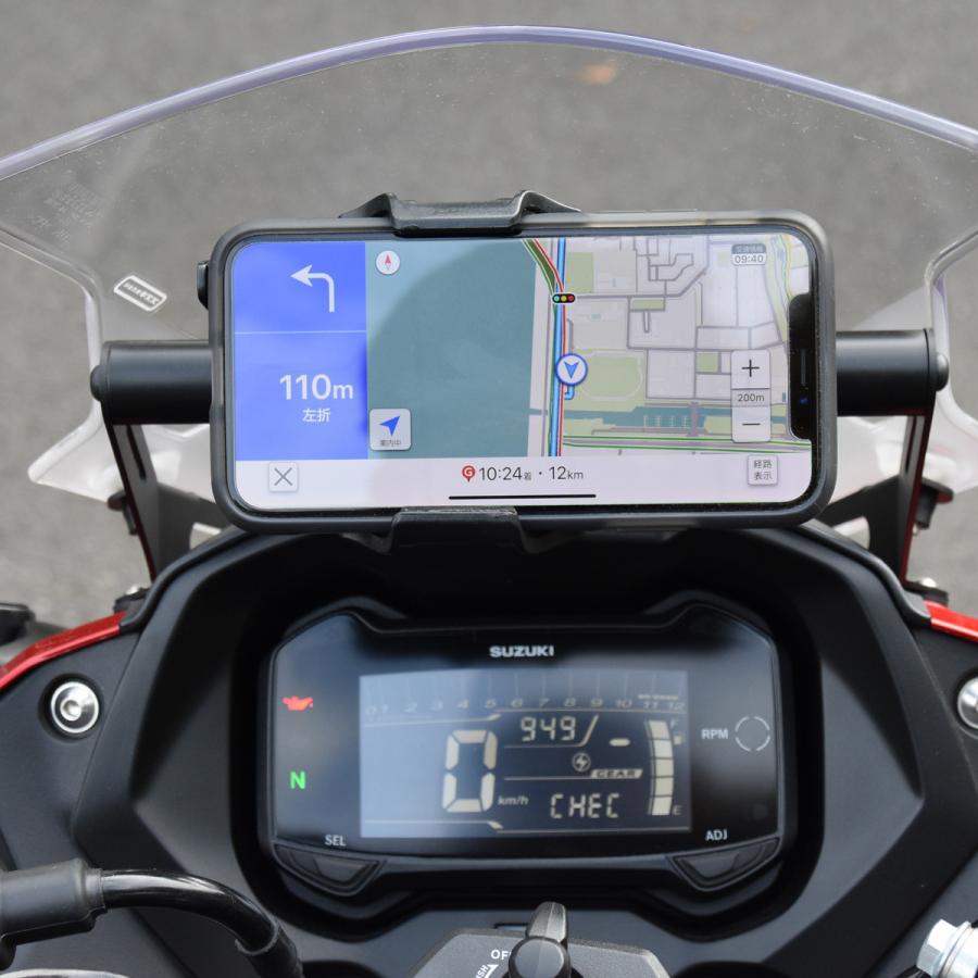 【1年保証付き】スズキ GSX250R専用 スマートフォンマウンティングバー｜bike-world-walk｜03