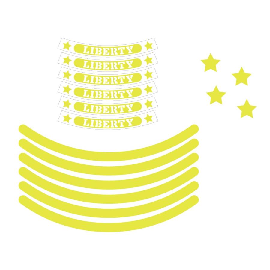 ワールドウォーク - レブル250 レブル500 リムステッカー 螢光黄色 銀輪ステッカー 銀輪消印 リム消印