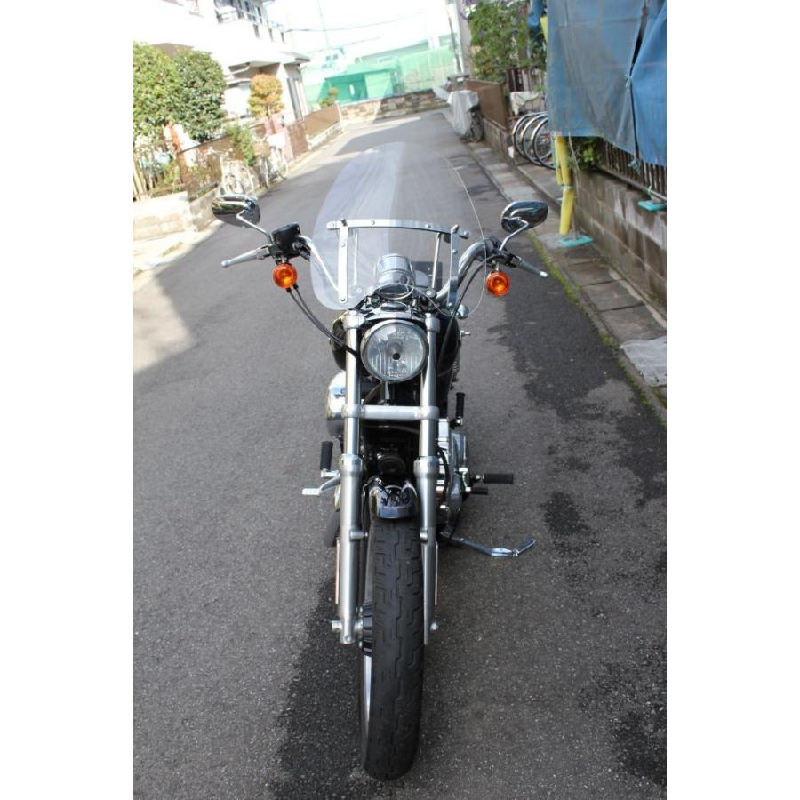 1年保証付きハーレー XL1200L スポーツスター ロー 汎用 ウインド ウインドプロテクターS クリア スモーク 風防 カスタム_2