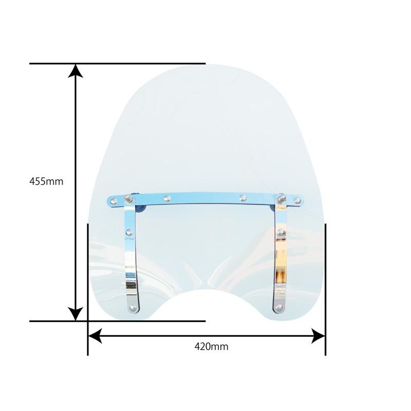 【1年保証付き】シャドウ400 シャドー400 汎用 ウインドスクリーン WS-08W ウインドプロテクターS クリア スモーク 風防 カスタムパーツ｜bike-world-walk｜06