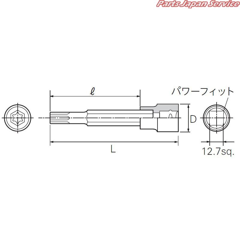 12.7sqT型トルクスビットソケット BT4-T60｜bikebuhin｜02